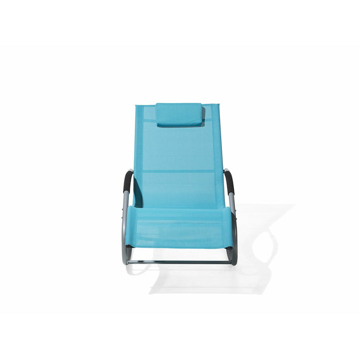 Steel Rocking Sun Lounger Turquoise Rebello