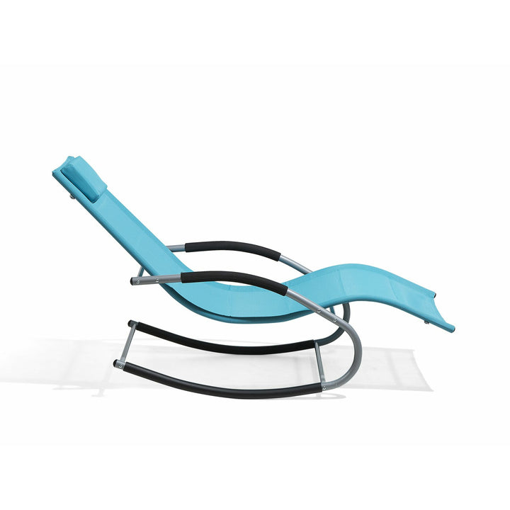 Steel Rocking Sun Lounger Turquoise Rebello
