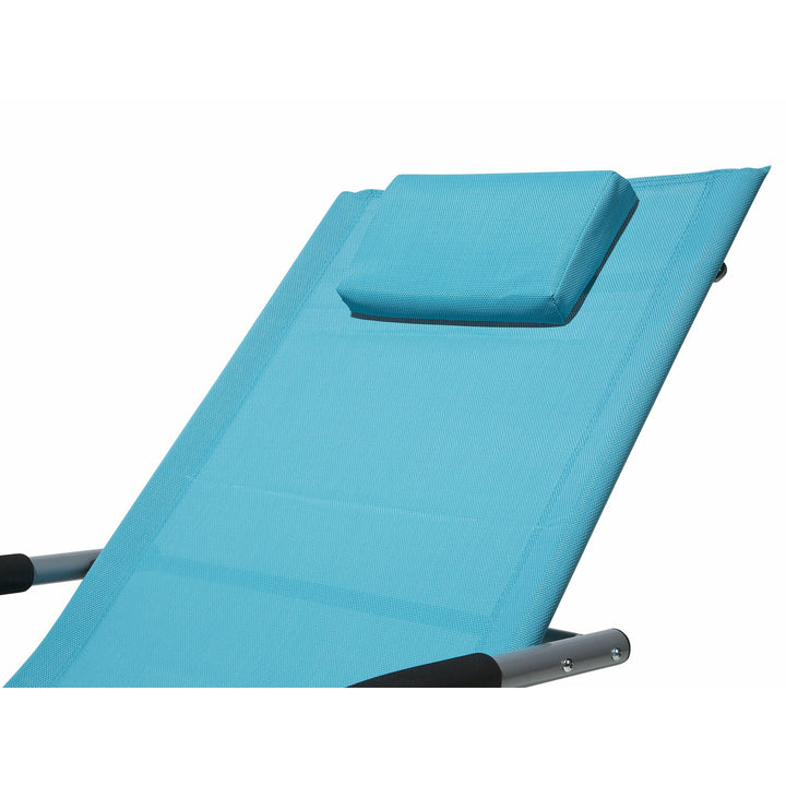 Steel Rocking Sun Lounger Turquoise Rebello