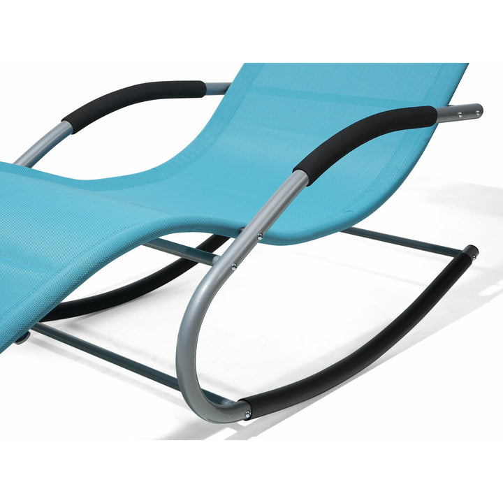 Steel Rocking Sun Lounger Turquoise Rebello