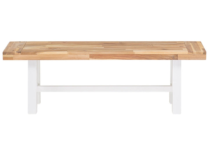 Acacia Wood Bench White 140 cm Scania
