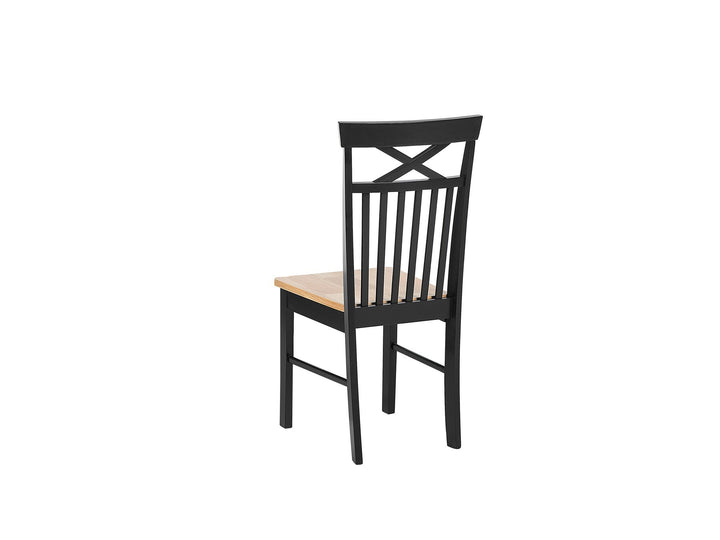 Houston 4 Seater Dining Set Light Wood and Black