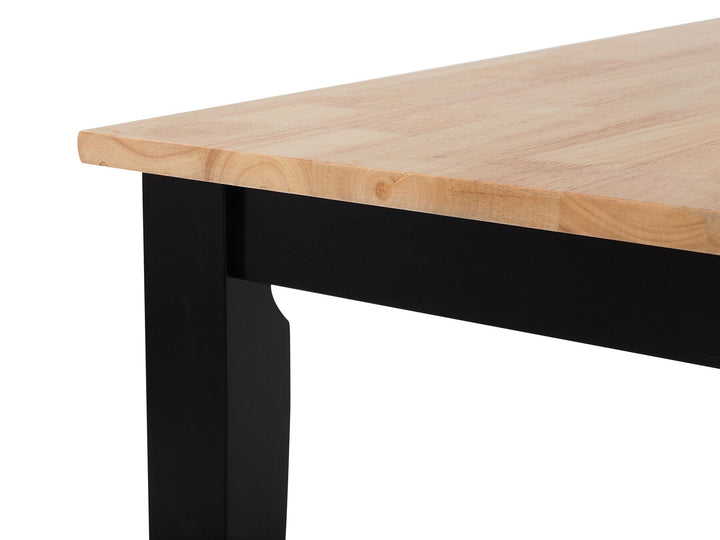 Houston 4 Seater Dining Set Light Wood and Black