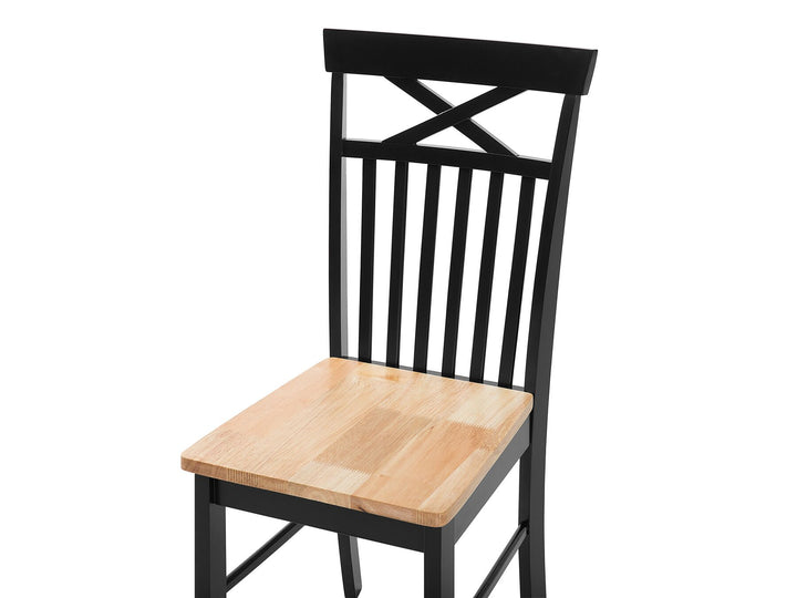 Houston 4 Seater Dining Set Light Wood and Black