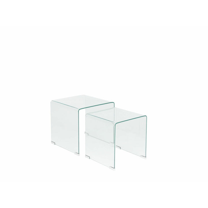 Reno Set of 2 Glass Side Tables Transparent