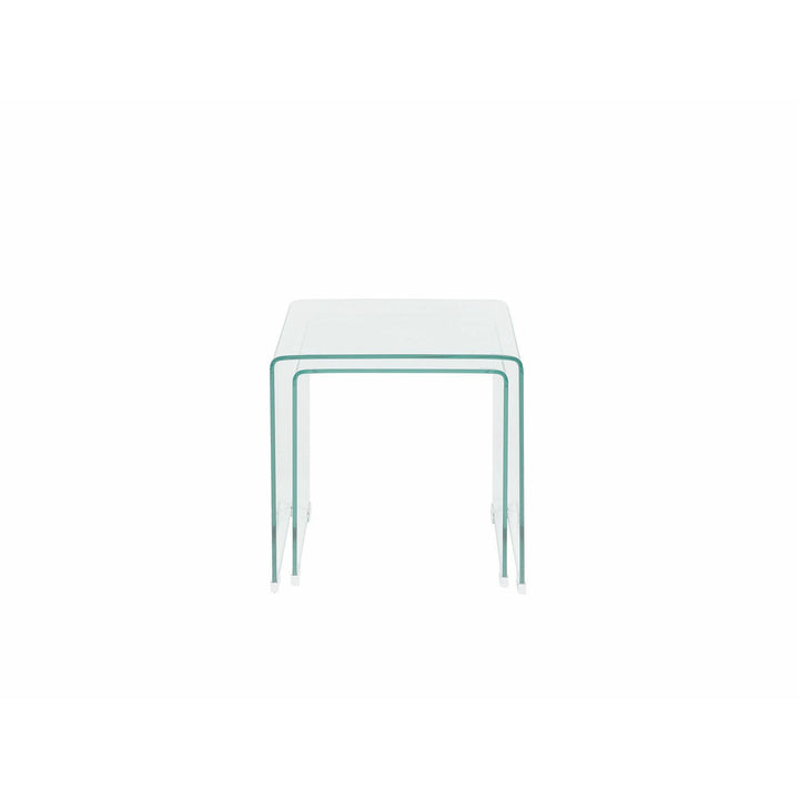Reno Set of 2 Glass Side Tables Transparent