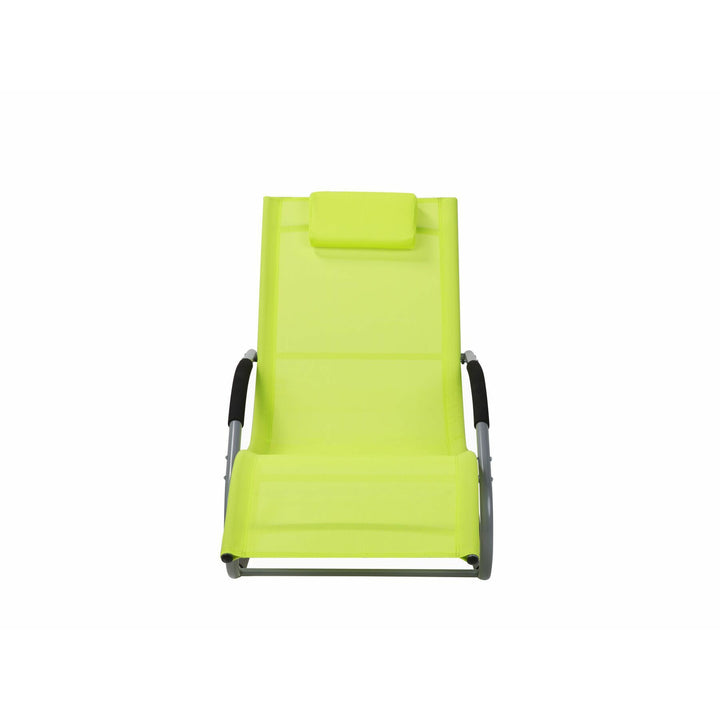 Steel Rocking Sun Lounger Lime Green Rebello