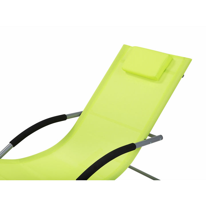 Steel Rocking Sun Lounger Lime Green Rebello