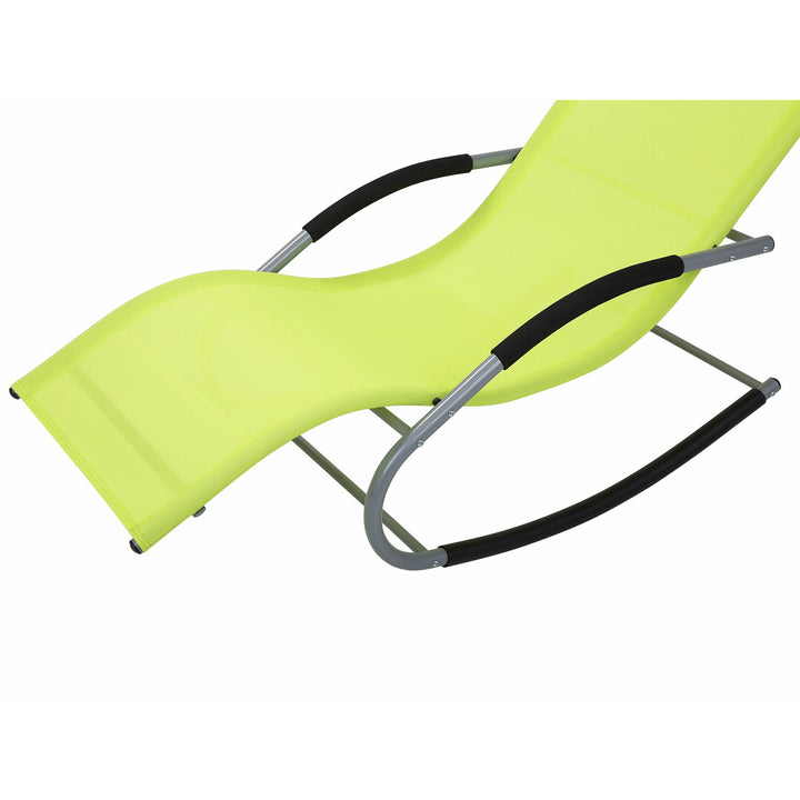 Steel Rocking Sun Lounger Lime Green Rebello