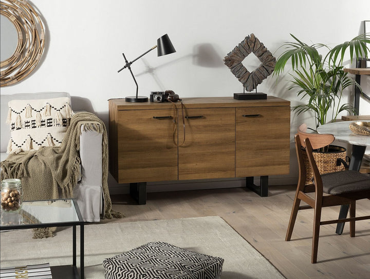 3 Door Sideboard Dark Wood Timber