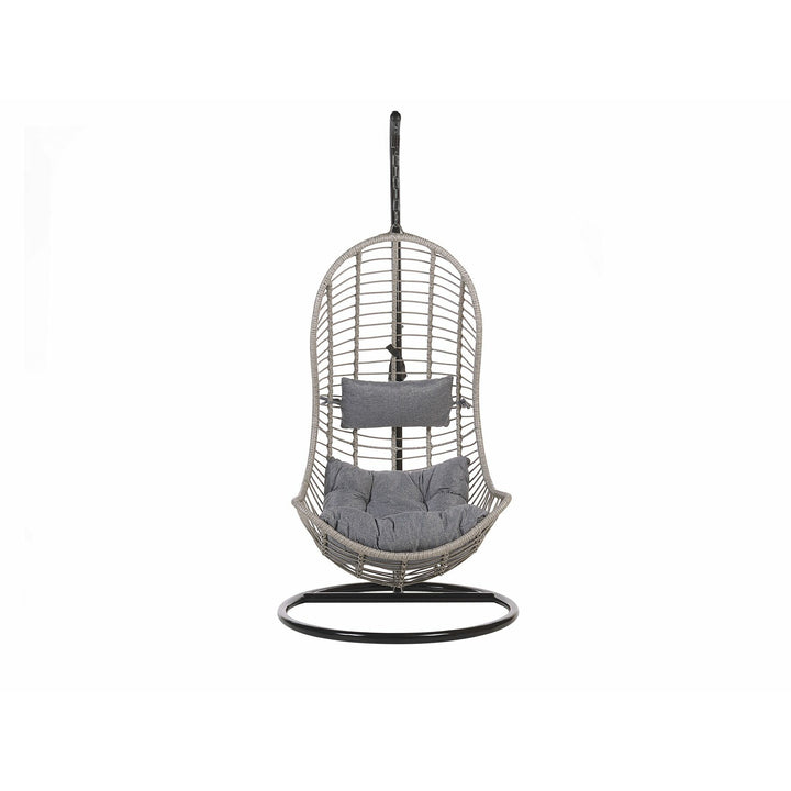 Hanging Chair with Stand PINETO PE Rattan Grey