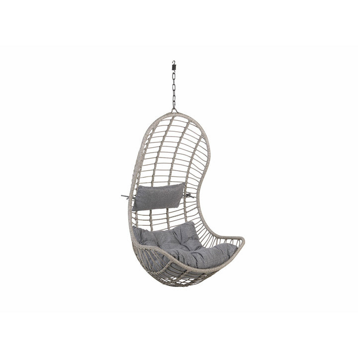 Hanging Chair with Stand PINETO PE Rattan Grey
