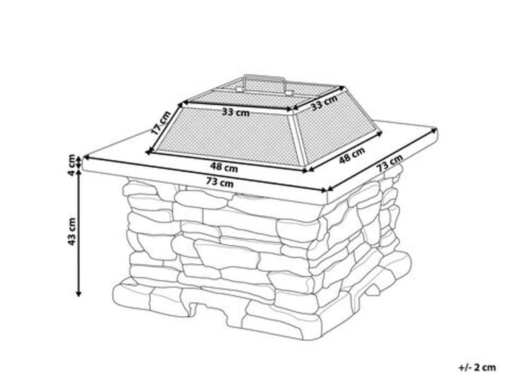 Rectangle Fire Pit Grey Kelud