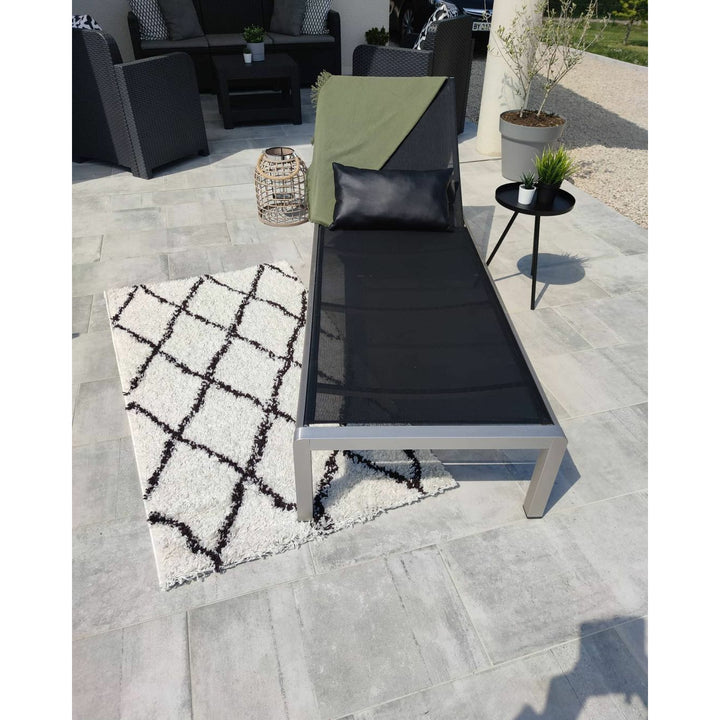 Aluminium Reclining Sun Lounger White Helton