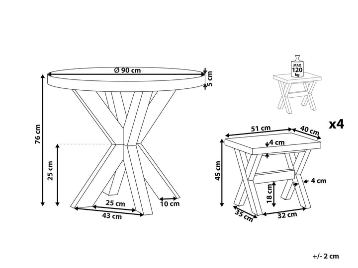 Olbia 4 Seater Concrete Garden Dining Set Round Table Grey