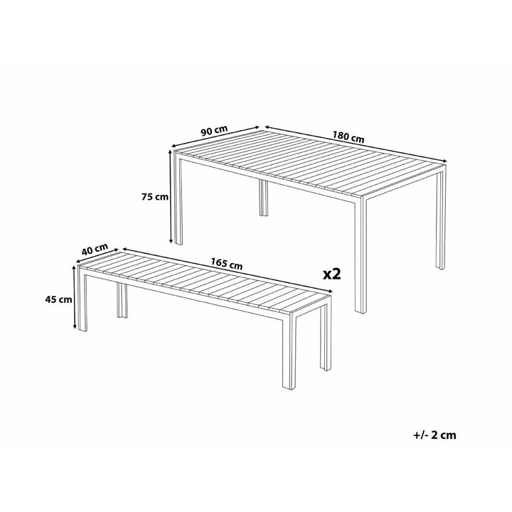 Nardo 6 Seater Metal Garden Dining Set Grey