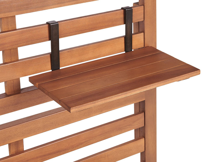 Matino Acacia Wood Storage Bench with Wall Panel 80 cm