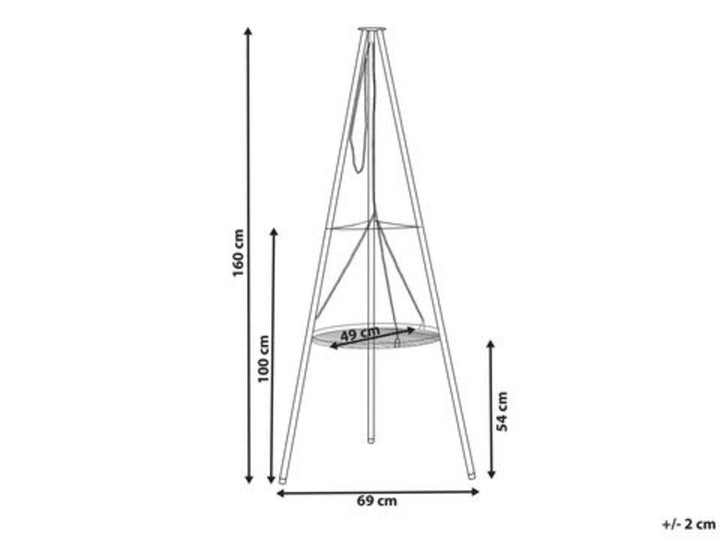 Hanging Tripod BBQ Grill Black Gelai