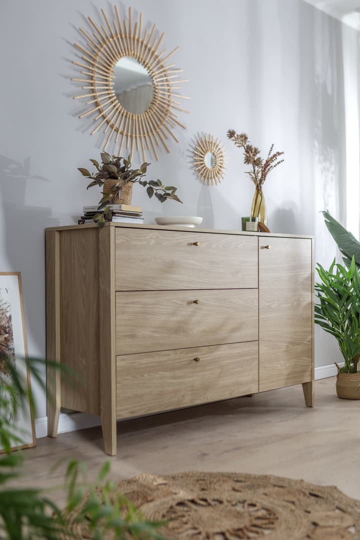 COSY Sideboard in Chic Oiled Oak Finish with Three Drawers and a Cabinet- Stylish Bedroom Furniture COSY Sideboard in Chic Oiled Oak Finish (H910mm x W1360mm x D450mm) with Three Drawers and a Cabinet- Stylish Bedroom Furniture COSY Sideboard in Chic Oiled Oak Finish (H910mm x W1360mm x D450mm) with Three Drawers and a Cabinet- Stylish Bedroom Furniture COSY Sideboard in Chic Oiled Oak Finish with Three Drawers and a Cabinet- Stylish Bedroom Furniture COSY Sideboard in Chic Oiled