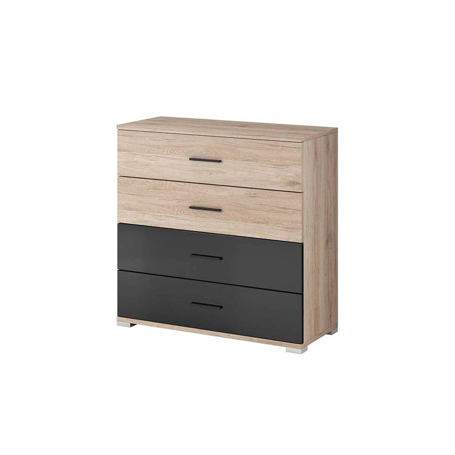 Enhance Your Bedroom with the Stylish Bari Chest of Drawers in Oak San Remo & Black