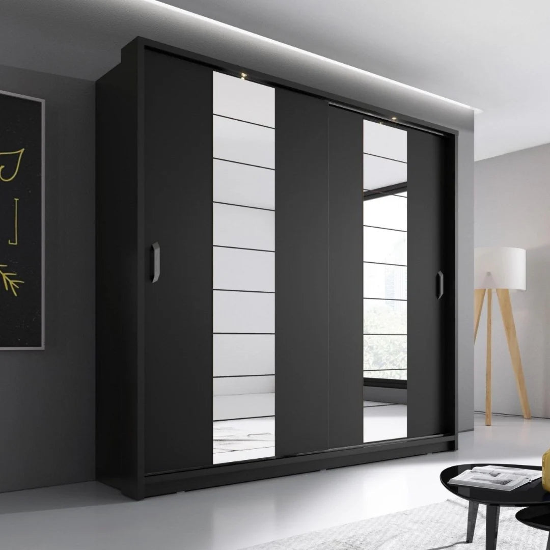 Arti AR-14 Sliding Door Wardrobe 220cm Black Matt