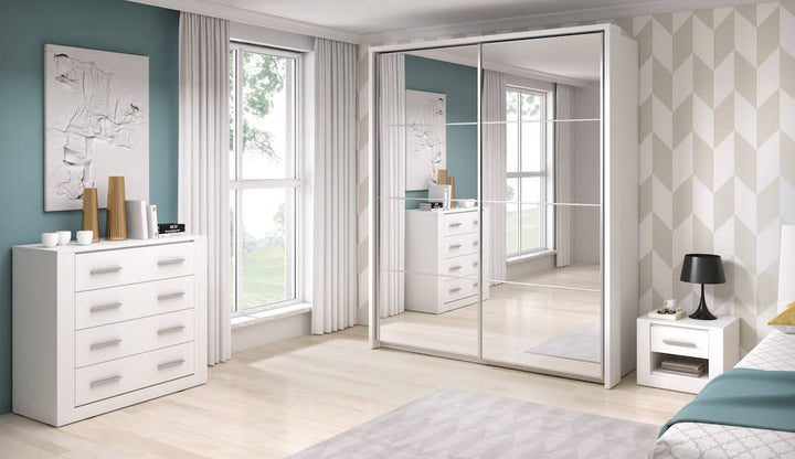 Isabella Sliding Door Wardrobe 180cm White Matt