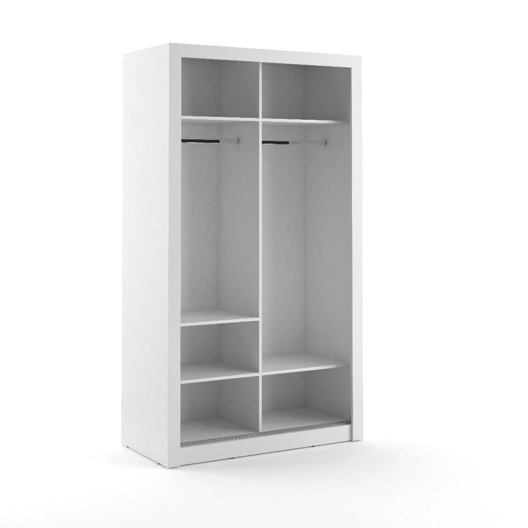 Isabella Sliding Door Wardrobe 120cm White Matt