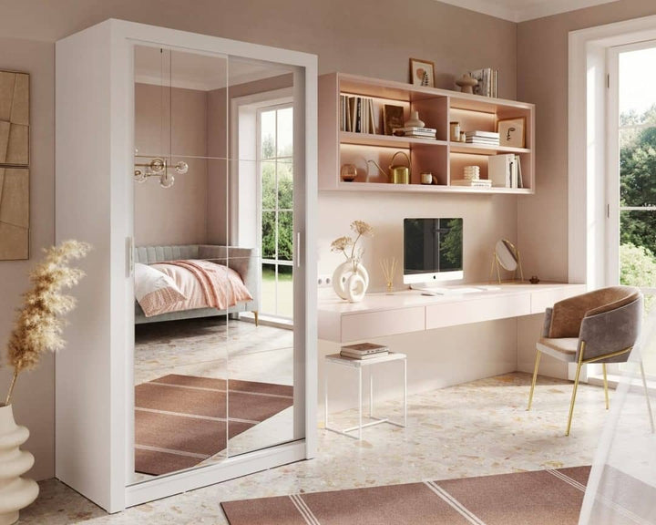 Isabella Sliding Door Wardrobe 120cm White Matt