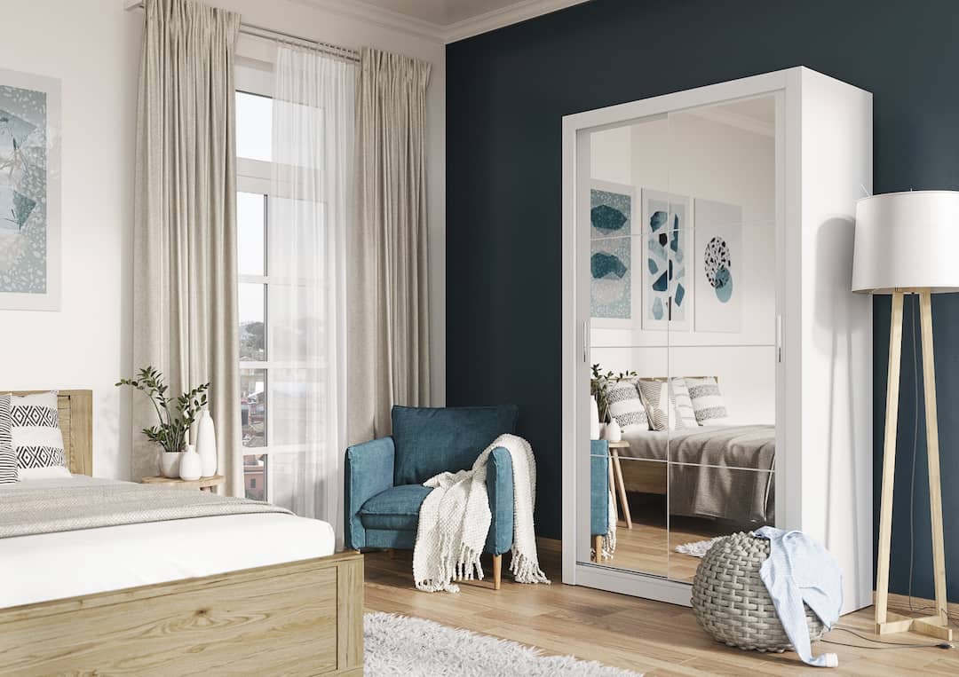 Isabella Sliding Door Wardrobe 120cm White Matt