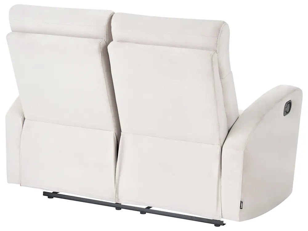 Manual Recliner Living Room Set 3 Seater Velvet Beige Beetner