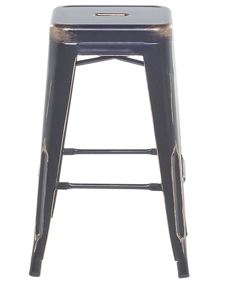 Set of 2 Bar Stools Metal Black Exceptionally Easy Care Xelvin