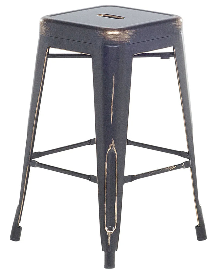 Set of 2 Bar Stools Metal Black Exceptionally Easy Care Xelvin