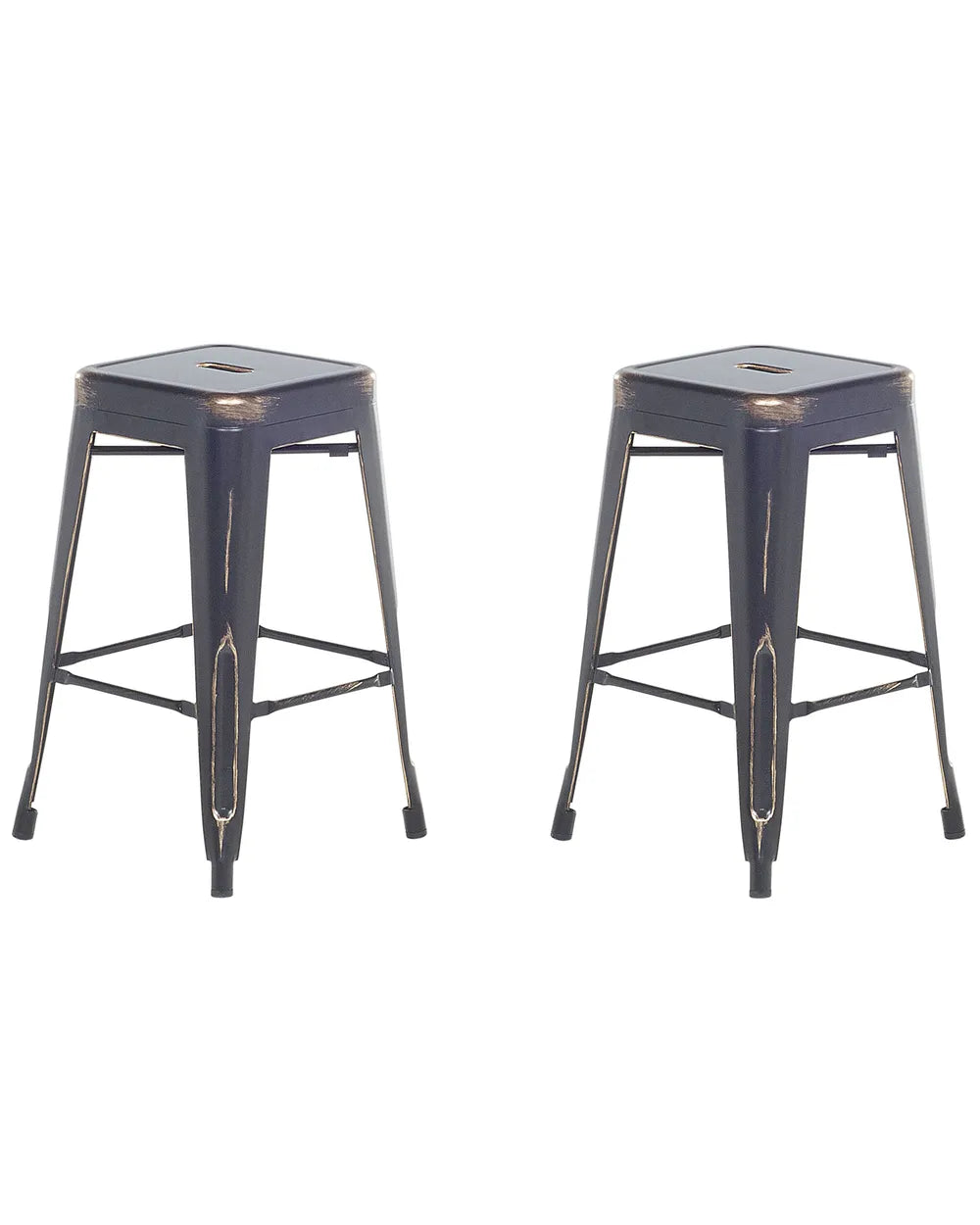 Set of 2 Bar Stools Metal Black Exceptionally Easy Care Xelvin