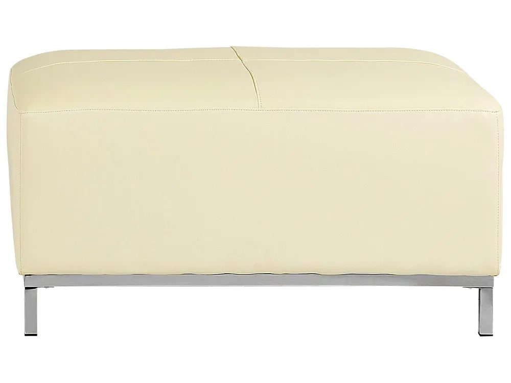 Corner Sofa 5 Seater Leather Light Beige with Ottoman Left Hand Thremo