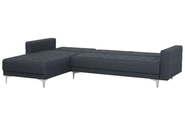 Modular Corner Sofa Bed 4 Seater Fabric Dark Grey Right Hand Denby