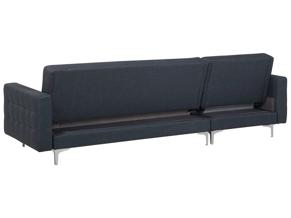 Modular Corner Sofa Bed 4 Seater Fabric Dark Grey Right Hand Denby