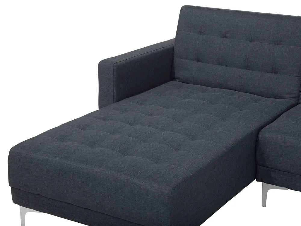 Modular Corner Sofa Bed 4 Seater Fabric Dark Grey Right Hand Denby