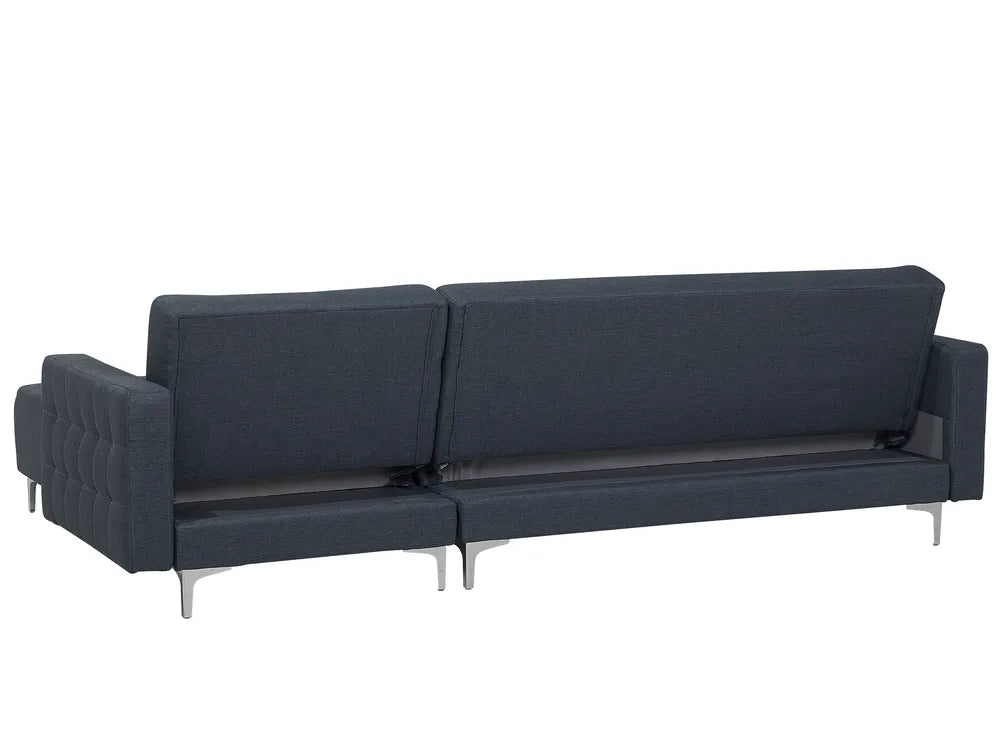 Modular Corner Sofa Bed 4 Seater Fabric Dark Grey Left Hand Denby