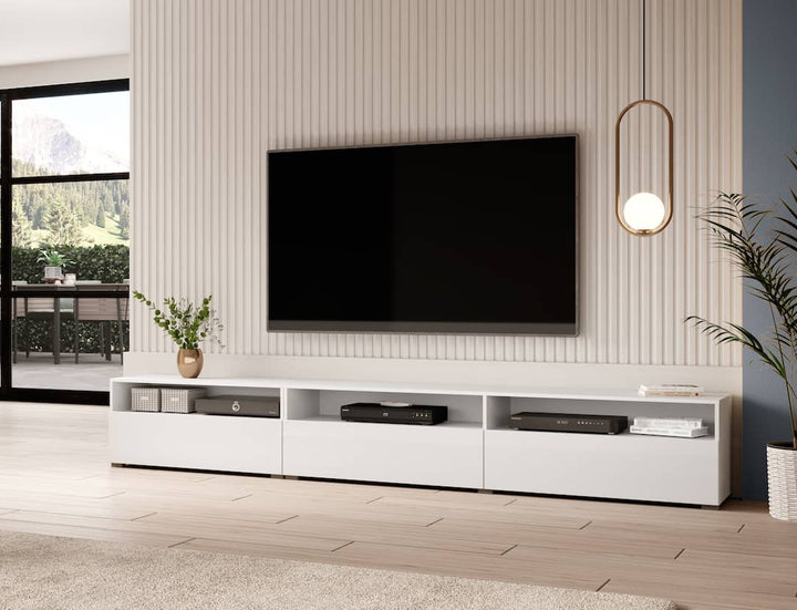 Baros 40 TV Cabinet 270cm White Gloss Carcass