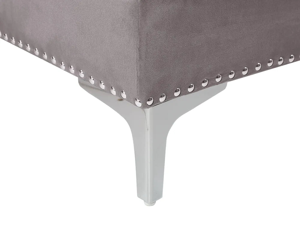 Corner Sofa 4 Seater Velvet Grey Left Hand Thremo