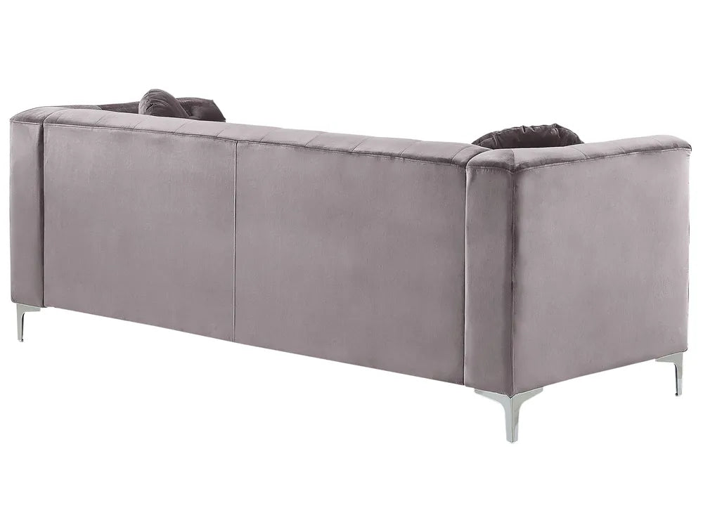 Corner Sofa 3 Seater Velvet Grey Left Hand Welo