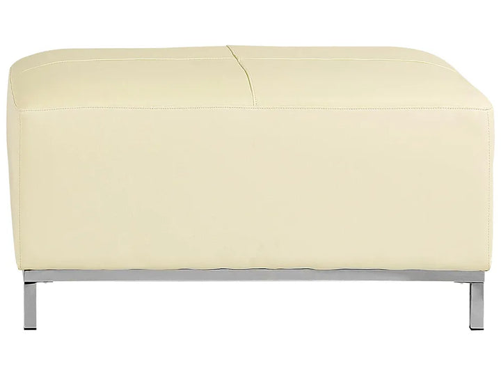 Corner Sofa 5 Seater Leather Light Beige with Ottoman Right Hand Thremo