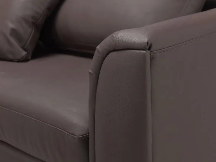 Corner Sofa 4 Seater Leather Brown Right Hand Thremo