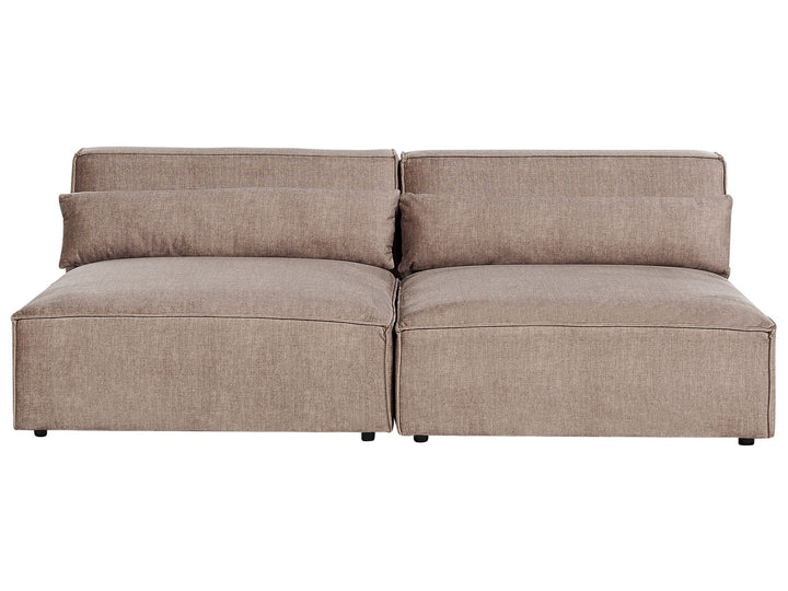 Hellnar 2 Seater Modular Armless Fabric Sofa Brown