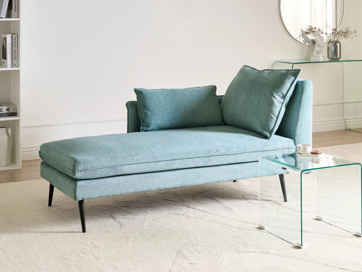Right-Hand Chaise Lounge Fabric Light Blue Yvon