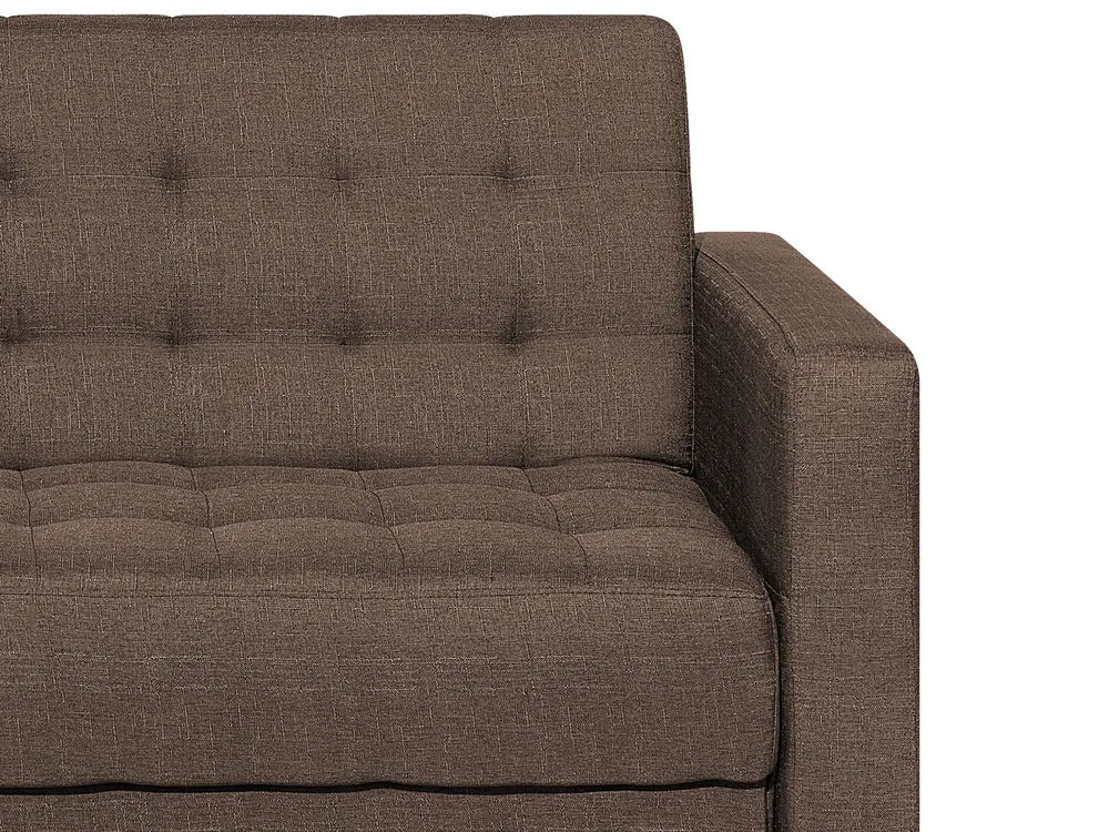 Modular Corner Sofa Bed 4 Seater Fabric Dark Brown Right Hand Denby