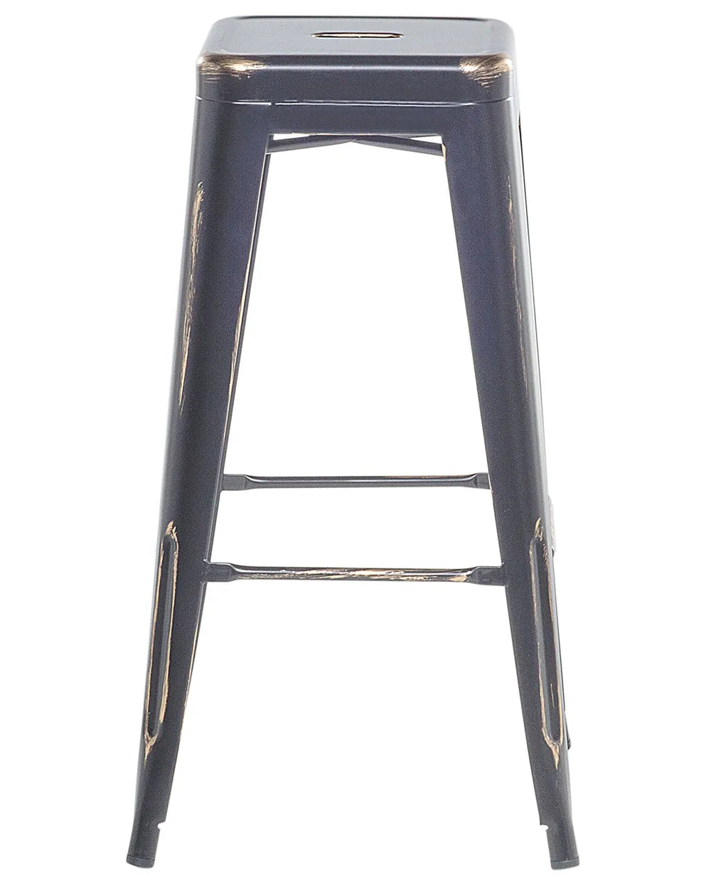 Set of 2 Bar Stools Metal Black Long-Lasting Wavaro