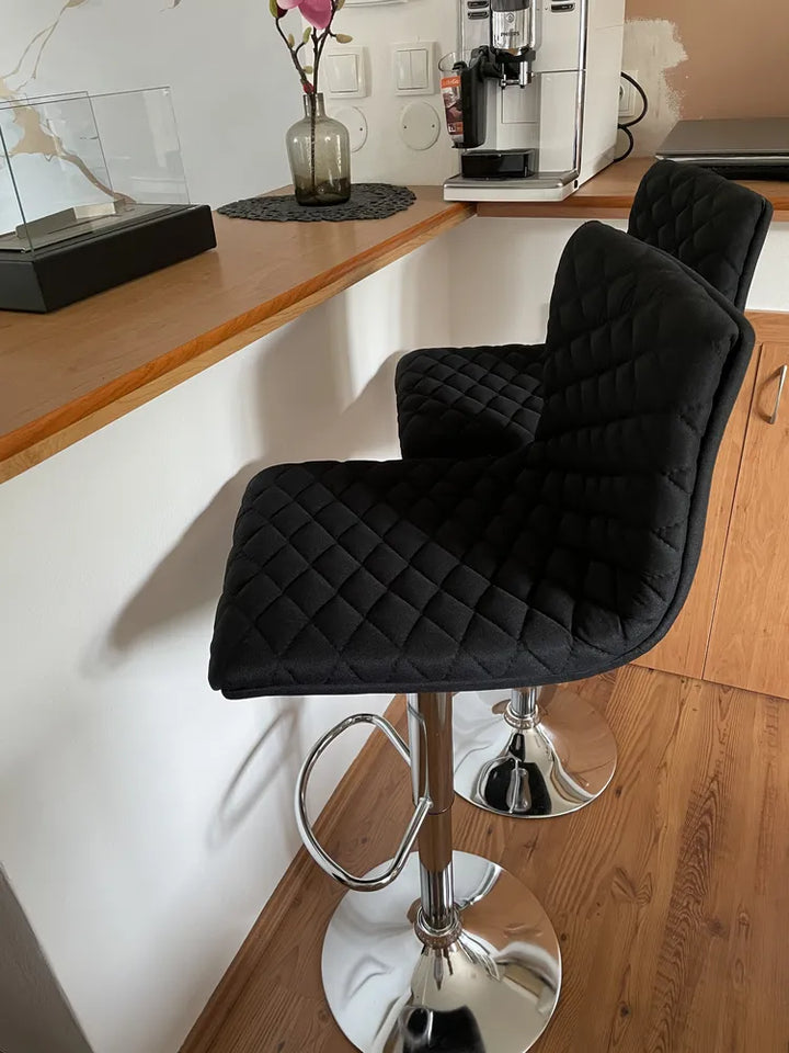 Set of 2 Bar Chairs Swivel Black Various Arrangement Possibilities Viston