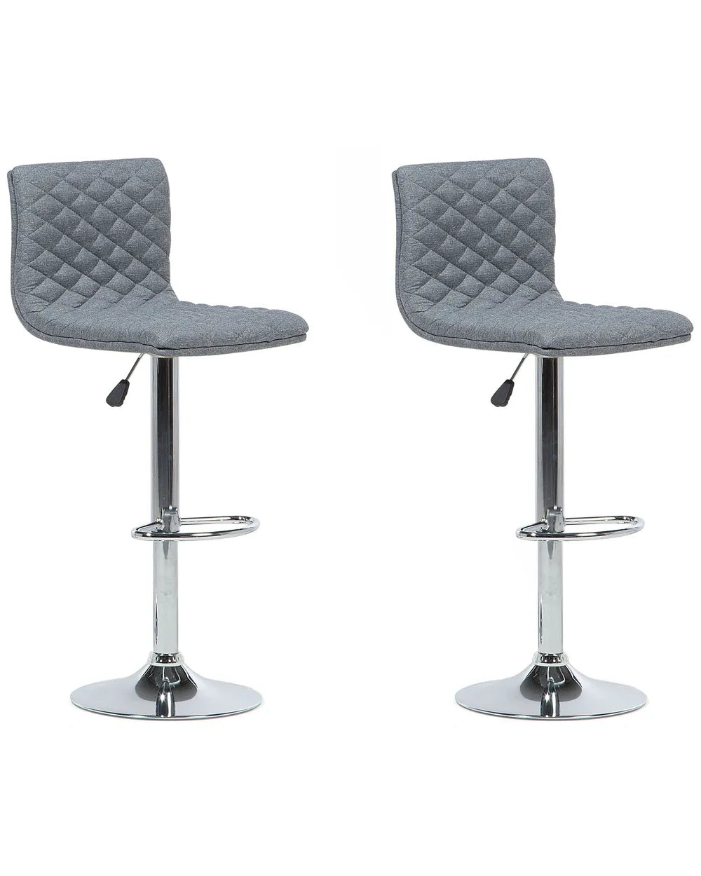 Set of 2 Bar Chairs Swivel Grey Modern Design Viston