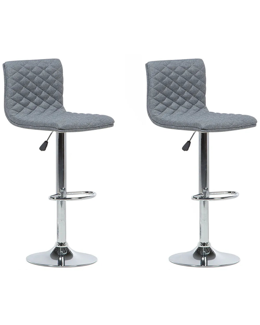 Set of 2 Bar Chairs Swivel Grey Modern Design Viston